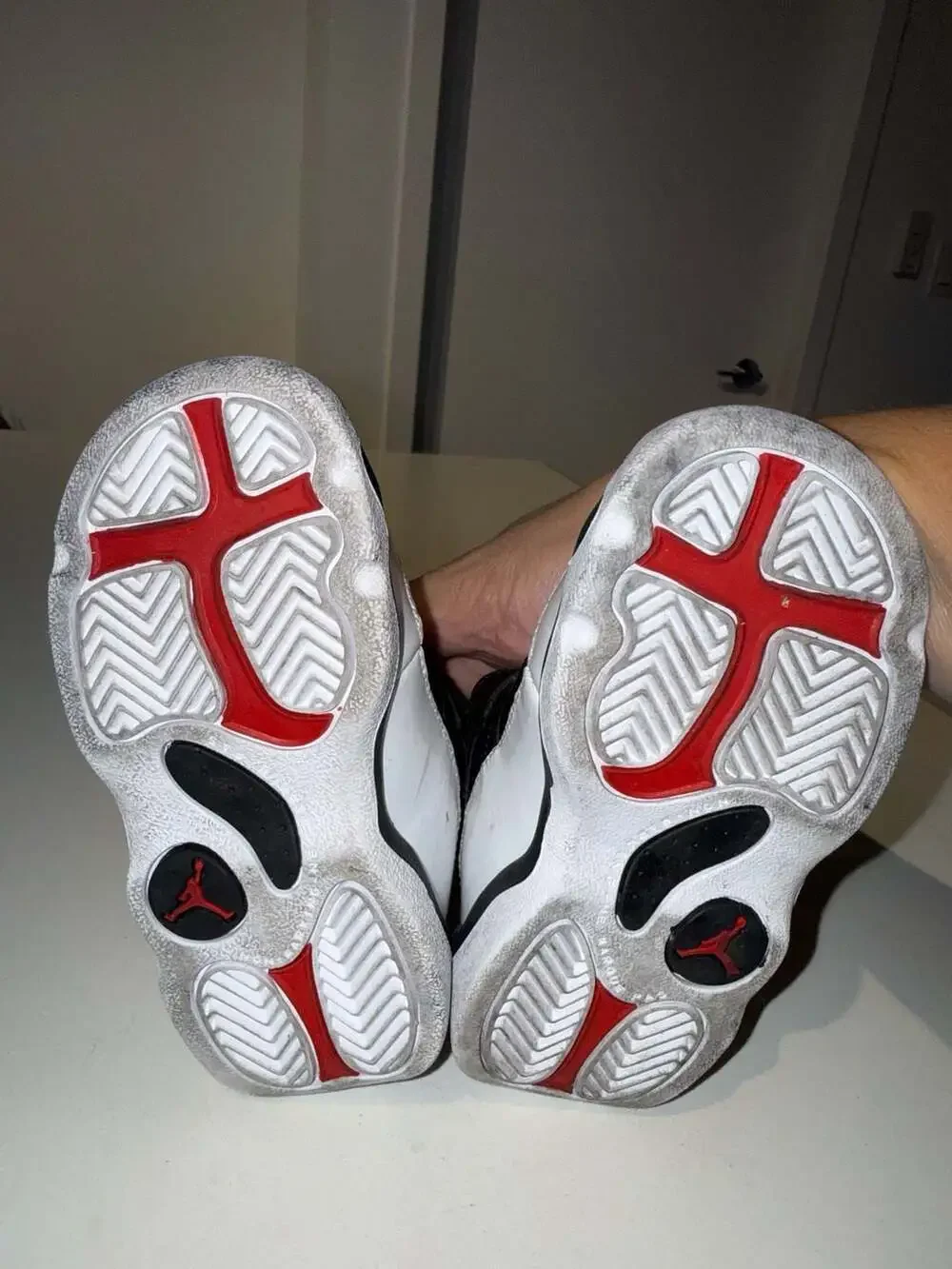 Jordan 6 Rings Toddler Shoes Size 7C Black White Red